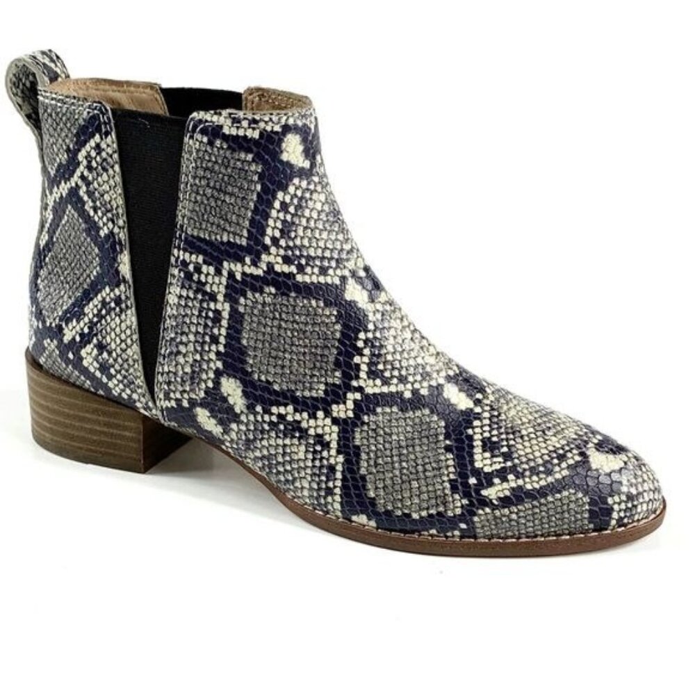 Madewell Carina Ankle Boot Pull-on Snake Embossed Leather Mobwife Size 7 Indie